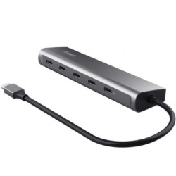 Hub usb tipo-c trust halyx/ 4xusb tipo-c/ 1xusb tipo-c pd