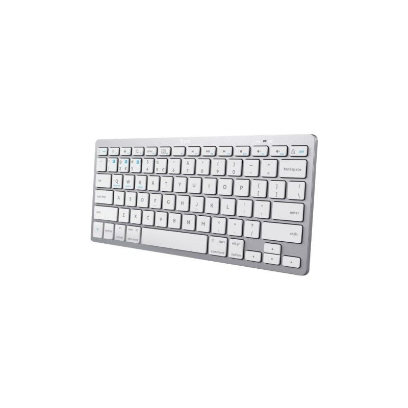 Teclado compacto inalámbrico por bluetooth trust 24654/ plata