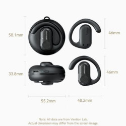 Auriculares deportivos bluetooth vention open ear openbeat o11 nbpn0 con estuche de carga/ beige