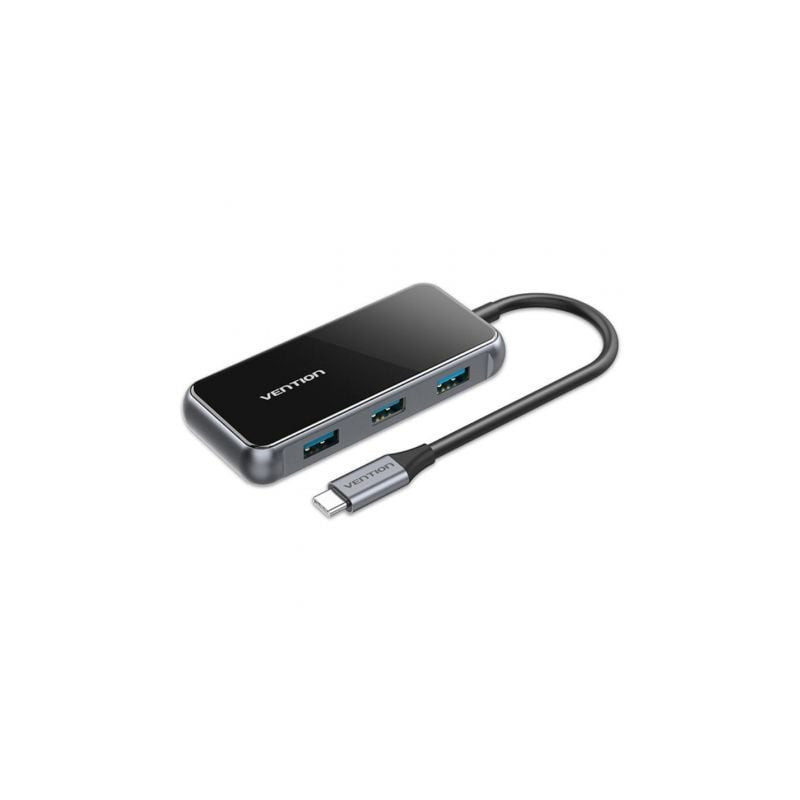 Hub usb tipo-c vention tfdhb/ 4xusb/ 1xusb tipo-c pd/ gris