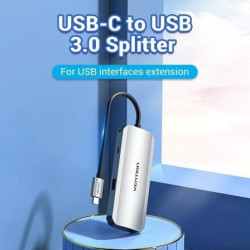 Hub usb tipo-c vention tnahb/ 4xusb/ 1xmicrousb pd