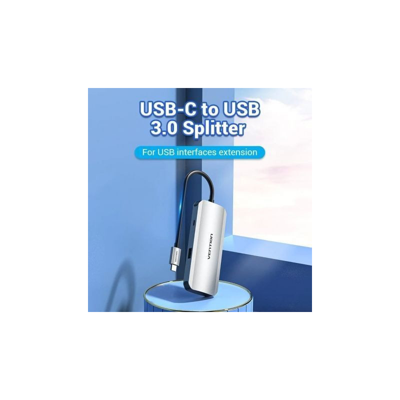 Hub usb tipo-c vention tnahb/ 4xusb/ 1xmicrousb pd
