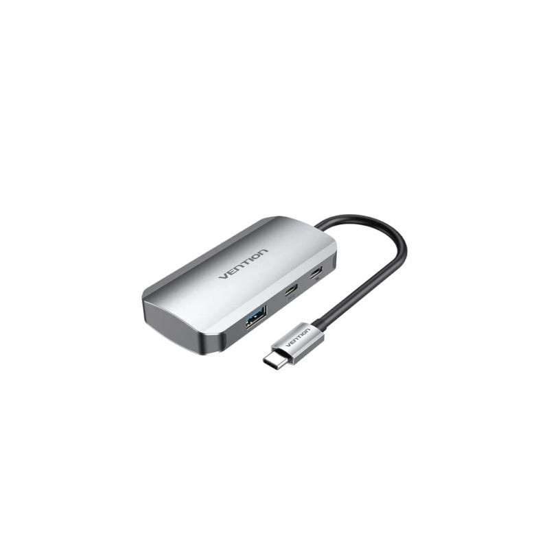 Hub usb tipo-c vention tndhb/ 3xusb/ 1xusb tipo-c/ 1xusb tipo-c pd