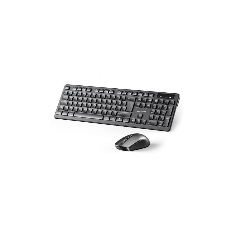 Teclado y ratón inalámbricos vention combo ktdb0-es/ negro