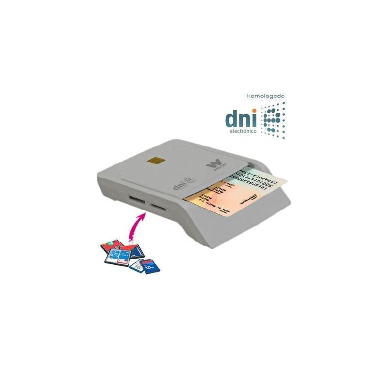 Lector de dni y tarjetas woxter pe26-147/ blanco/ usb 2.0